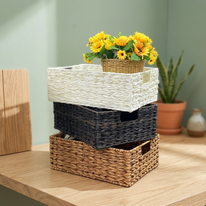 Cestas de Almacenamiento Rectangulares Tejidas con Asas - Product Image 2