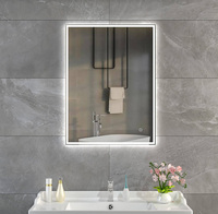 Miroir de salle de bain rectangulaire moderne à LED 3 couleurs, anti-buée, avec interrupteur tactile, prix direct usine