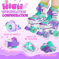 Design coloré vente chaude rouleau de patinage pour enfants chaussures avec PU clignotant roues taille réglable enfants Quad patins