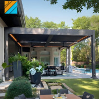 Pergola bioclimatique moderne en aluminium robuste avec toit à lames orientables pour patio extérieur