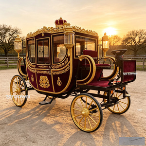 Chariot Électrique Sans Chevaux à 4 Roues Style Rétro Européen pour Parc d'Attractions et Activités Touristiques - Product Image 1