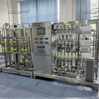 Équipement de traitement de l'eau par osmose inverse motorisé à commande PLC en acier inoxydable à une étape, filtre haute précision 500L/heure
