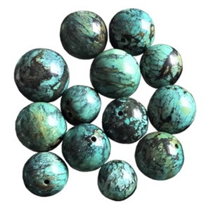 Perles turquoises multicolores, pierres rondes naturelles, lisses, grosses, nouvelle collection - Product Image 4
