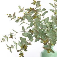 Nouvelle Vente en Gros de Branches d'Eucalyptus Artificielles 3D à Toucher Réel, Feuilles de Monnaie, pour Mariage, Maison, Fête, Table, Thanksgiving, Halloween