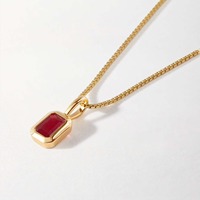 Coloré 12 pierres de naissance pendentif bricolage accessoires collier femmes 12 pierres de naissance carré zircone acier inoxydable bijoux fins cadeau