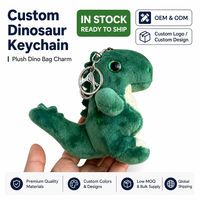 Kawaii Vente à Chaud 11CM Mignon Dinosaure Vert En Peluche Porte-clés En Peluche Dummie Dinosaure Porte-clés Animation Sac À Dos Pendentif