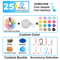 Porte-monnaie en silicone imprimé avec logo personnalisé en usine, porte-monnaie en silicone rond à fermeture éclair, mini porte-monnaie en silicone au toucher doux de qualité supérieure