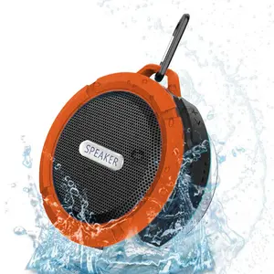 Outdoor Waterproof Portable Sport Bike Backpack Music Box with Loud Speaker Round Keychain Mini Speaker with Suction Cup