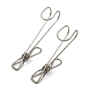 Long-tail stainless steel clothes <b>clip</b> with hooks for drying clothes, <b>spring</b> <b>clips</b>, long hook <b>clips</b> for storing documents and - Product Image 3