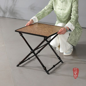 Bamboo Folding Tea <b>Table</b> Set 3 Piece Portable Outdoor Asian Style <b>Dining</b> Room Furniture - Product Image 3