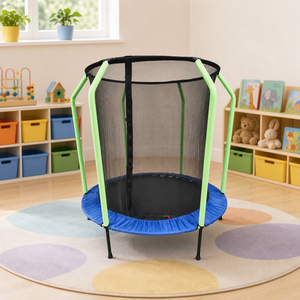 Trampolino da Interno per Bambini Zoshine, 55 Pollici, Rotondo con Rete di Sicurezza, per Bambini Sopra i <span class=keywords><strong>3</strong></span> Anni, Certificato EN71 GS ASTM - Product Image 4