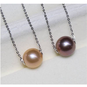 Collier en or 14 carats plaqué, chaîne ajustable avec pendentif en perle d'eau douce blanche Edison, collier naturel - Product Image 5