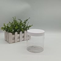 Pot en plastique PET transparent de 150/200/250/300/400/500 ml avec couvercles en plastique blanc pour cosmétiques