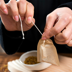 Pasta <span class=keywords><strong>di</strong></span> legno, biodegradabile e compostabile <span class=keywords><strong>bustine</strong></span> vuote per infusori <span class=keywords><strong>di</strong></span> tè non sbiancate con coulisse - Product Image 5