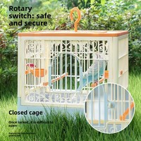Cage à oiseaux moyenne en plastique de qualité alimentaire, anti-évasion, pour vente en gros transfrontalière, pour perruches, canaris, agapornis - Plateau mangeoire inclus