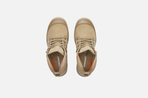 EIKLAND Unisex Tan Canvas Hiking Boots Round Toe Breathable Outdoor Shoes Rubber Outsole EVA Midsole Trekking Footwear - Product Image 3