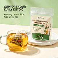 Teh Detoksifikasi Hati Herbal Alami OEM untuk Mendukung Pembersihan dan Detoksifikasi Hati, Teh Ginseng Dendrobium Goji Berry