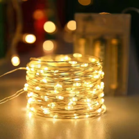 LED Batteriebetriebene Weihnachts-Kupferdraht-Lichterkette Warmweiß Weihnachtliche Dekorative Beleuchtung