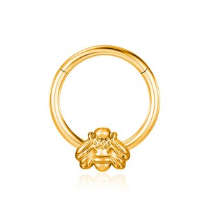 Anillos <span class=keywords><strong>de</strong></span> <span class=keywords><strong>Nariz</strong></span> <span class=keywords><strong>de</strong></span> titanio G23 Little Bee con bisagras Septum Clicker segmento oreja Tragus cartílago hélice labio cuerpo Piercing joyería pendientes - Product Image 1