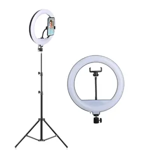 12 Inch Dimmable Make-up tiktok half moon led mini ring light with tripod