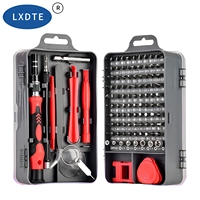 Jeu de tournevis de précision magnétique LXD 115-en-1 avec porte-embouts et étui rigide pour la réparation d'ordinateurs, de téléphones et d'appareils électroniques