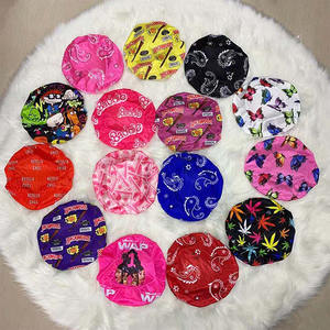 หมวกคลุมผมแบบถักเปีย ผ้าซาติน ผ้าไหม ดีไซน์เนอร์ สำหรับผู้ชาย สกรีนโลโก้ได้ หมวกนอน สำหรับผู้หญิง เด็ก ขายส่ง - Product Image 1