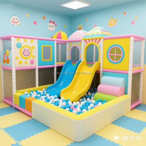 Marco de escalada suave para juegos de interior de nuevo diseño con rampa de escalada para juegos de niños en casa o parque de atracciones - Product Image 1