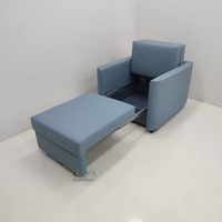 Leder-Einzelsitzer-Freizeitsofa mit Stauraum, faltbar, umwandelbar zum Bett, geeignet für Balkon, Arbeitszimmer, Liegestuhl, Mittagsschlaf, modern, schlicht