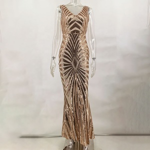 Rose <strong>Gold</strong> Sequin <strong>Bridesmaid</strong> <strong>Dresses</strong> Glitter Mermaid Fishtail Gown Luxury Sparkle Formal Party Gowns Evening <strong>Dress</strong> - Product Image 6