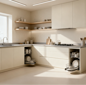 Mobili da <span class=keywords><strong>Cucina</strong></span> Premium Bianco Crema con Layout Multiuso per un'Organizzazione Domestica Luminosa Soluzioni Abitabili di Prima Classe - Product Image 6