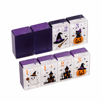 Tuiles de Mahjong américaines haut de gamme numérotées, motif Citrouille Fantôme, grandes tuiles de Mahjong pour jeu ou soirée d'Halloween