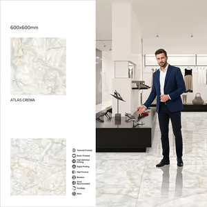 กระเบื้องพอร์ซเลนวิทริฟายด์ลายหินอ่อนสีเบจ Vistaar Atlas Crema ขนาด 600x600 มม. ผิวมันเงา สำหรับปูพื้นภายใน - Product Image 2