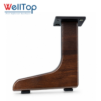 Pieds de canapé en gros WELLTOP, pieds de meuble incurvés, pieds de support pour armoire, pieds de remplacement en grain de bois pour table d'appoint, lit, meuble TV