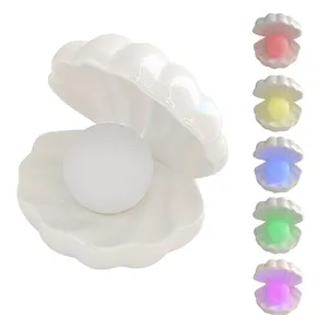 Keramik Shell Pearl Light Led Lampe Tragbare Nachtlicht Tisch lampe Valentinstag Geschenk Home Decor für Schlafzimmer Wohnzimmer