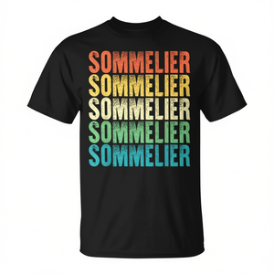 T-shirt de travail style sommelier vintage noir unisexe taille adulte M L XL XXL - Product Image 2