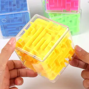 8CM 3D Cube Puzzle Maze Toy Hand Game Case Box Fun Brain Game Challenge Fidget Toys Balance Educational Toys For Children