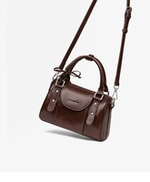 Sac Boston Femme Classique 2026 Tendance, Sac à Main Rétro en Cuir Marron de Luxe, Sac Bandoulière Mode Multi-Occasions