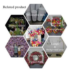 Arreglos Florales de Rosas Artificiales de Seda Ecológica de Alta Calidad, Realistas, en Rosa y Amarillo, para la Entrada del Pasillo de Boda - Product Image 5