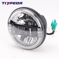 TIYPEOR E-Mark DOT Phare moteur 7 pouces pour lampe de moto Harley Projecteur haute Performance Phare rond pour Jeep JK