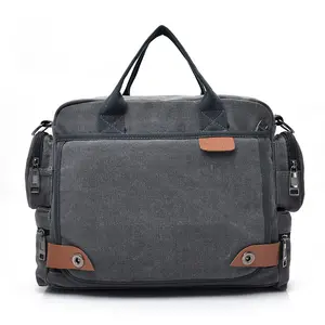 टिकाऊ कैनवास दूत अटैची व्यापार लैपटॉप बैग डिजाइनर कंधे बैग थोक के लिए पार शरीर बैग पुरुषों