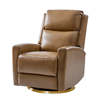 Fauteuil inclinable pivotant manuel en cuir antique de luxe moderne pour salon