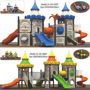 Aire de jeux extérieure personnalisable pour enfants, thème château, avec toboggan et couleurs variables, pour enfants avec Dia. Poteaux verticaux de 89 mm - Product Image 3