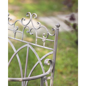 Silla Larga de Jardín de Metal Vintage con Diseño de Respaldo de Flores, Silla de Exterior Rústica para Cafetería, Patio, Balcón, Decoración de Estilo Campestre Francés - Product Image 4