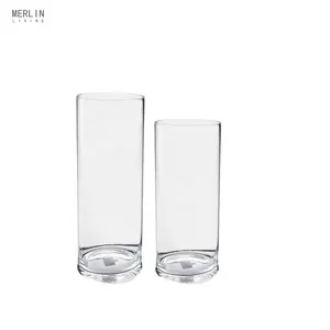 Merlin home decoration desktop decoration Cylinder modern transparent glass for glass & crystal vases