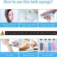 Éponge de bain exfoliante douce, éponge de bain pour éliminer la saleté, éponge de douche pour le corps, exfoliant de spa réutilisable