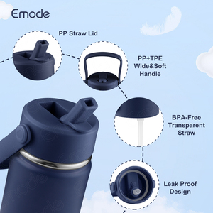 12盎司不锈钢儿童水瓶带吸管儿童儿童双酚a免费儿童饮料学校儿童可爱水瓶 - Product Image 4