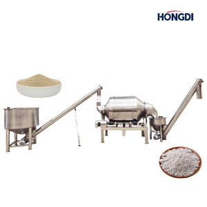 Industrial Sealed Horn-type Rotary Drum Mixer with Dual Conveyors, <b>Dust</b>-free Dry <b>Powder</b> Blending Line for Food and Chemical - Product Image 1