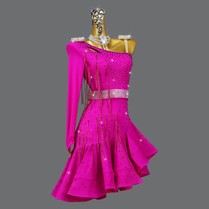 strapless open back dress CHILD MEDIUM new hot pink dance competition costume jazz or musical th –  Bryn Lavinia Designs main image 0