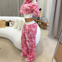 Ensemble chic streetwear hip-hop : cardigan, sweat à capuche court slim et pantalon oversize, style Y2K, hiver, polyester, patchwork 3D