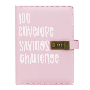 Ready Ship A5 Taille Cuir Couverture Rigide 100 Enveloppe Économies Défi Carnets Cadeaux Mot de Passe Feuilles Mobiles Spirale A6 Taille Cahier - Product Image 2